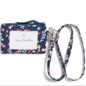 Factory Style Zip ID & Lanyard - Scattered Wildflowers